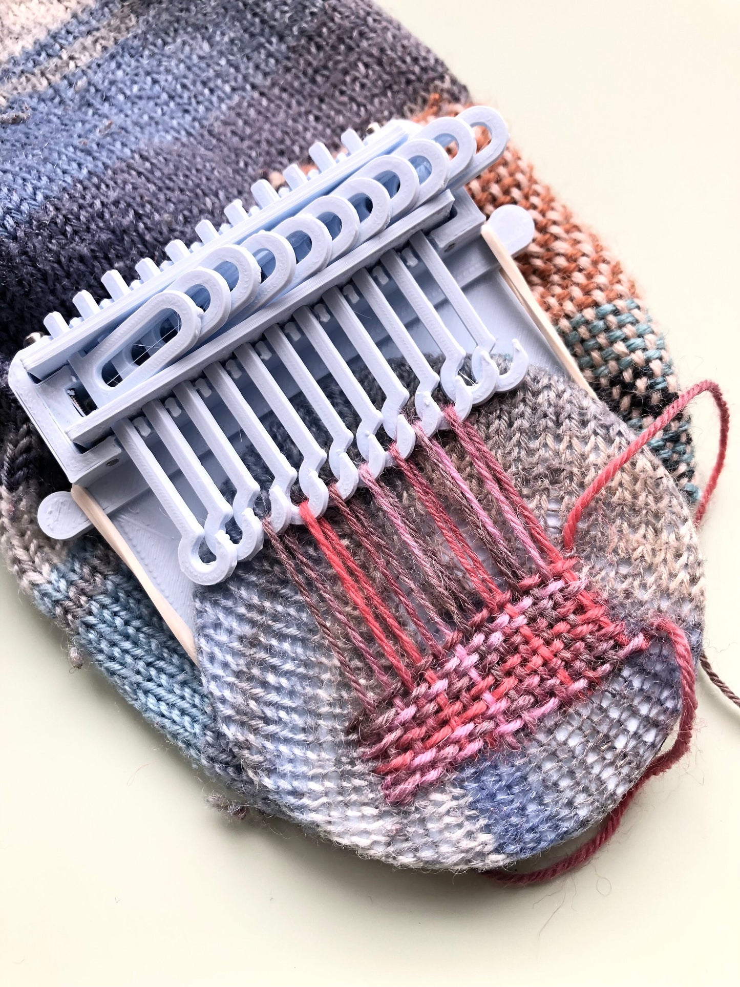 Sarah's Sock Darner, 11 Hook Small Loom, Darning, Speedweve, Patch Mender, Visible Mending, Portable Tool, Hand Knitted Socks, Embroidery