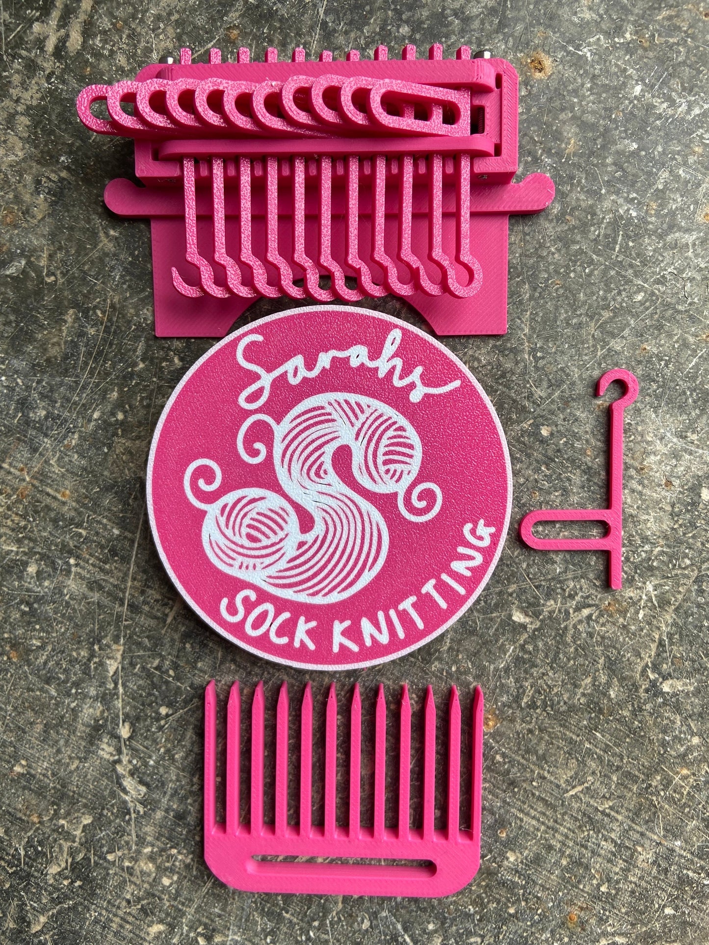 Sarah's Sock Darner, 11 Hook Small Loom, Darning, Speedweve, Patch Mender, Visible Mending, Portable Tool, Hand Knitted Socks, Embroidery