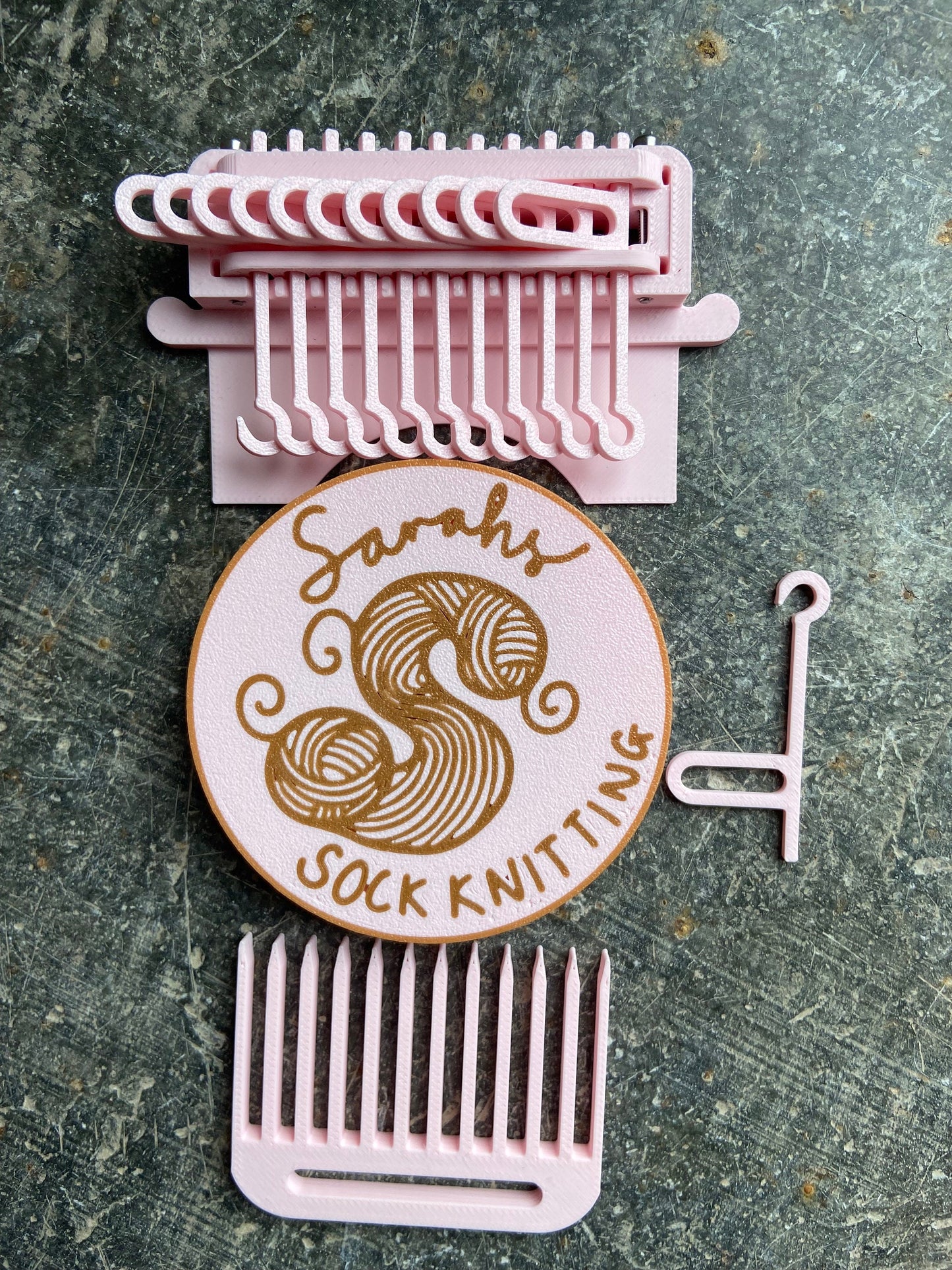 Sarah's Sock Darner, 11 Hook Small Loom, Darning, Speedweve, Patch Mender, Visible Mending, Portable Tool, Hand Knitted Socks, Embroidery
