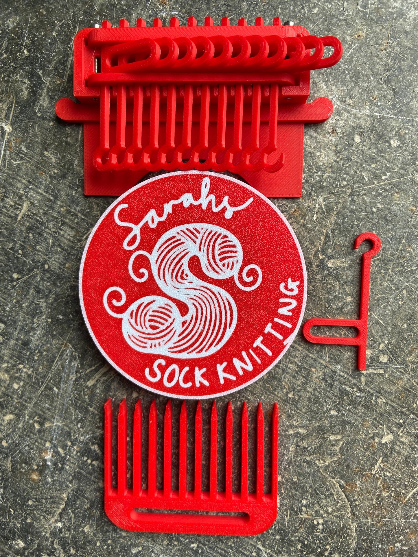 Sarah's Sock Darner, 11 Hook Small Loom, Darning, Speedweve, Patch Mender, Visible Mending, Portable Tool, Hand Knitted Socks, Embroidery