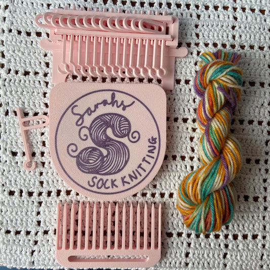 Sarah's Sock Darner, 14 Hook Medium Loom, Darning, Speedweve, Patch Mender, Visible Mending, Portable Tool, Hand Knitted Socks, Embroidery