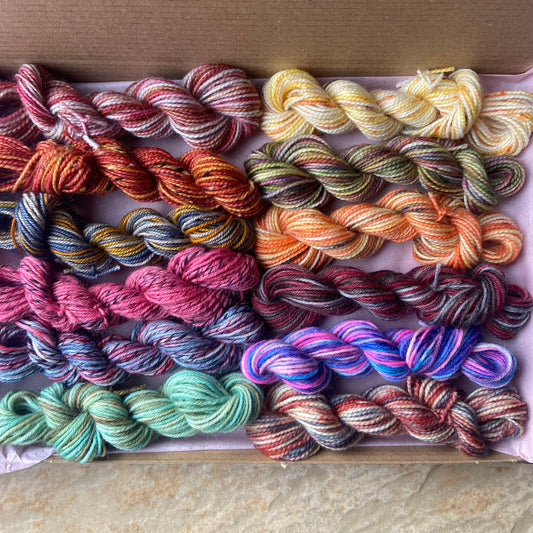 Scrappy Sock Kit Hand Dyed Yarn Mini Skeins